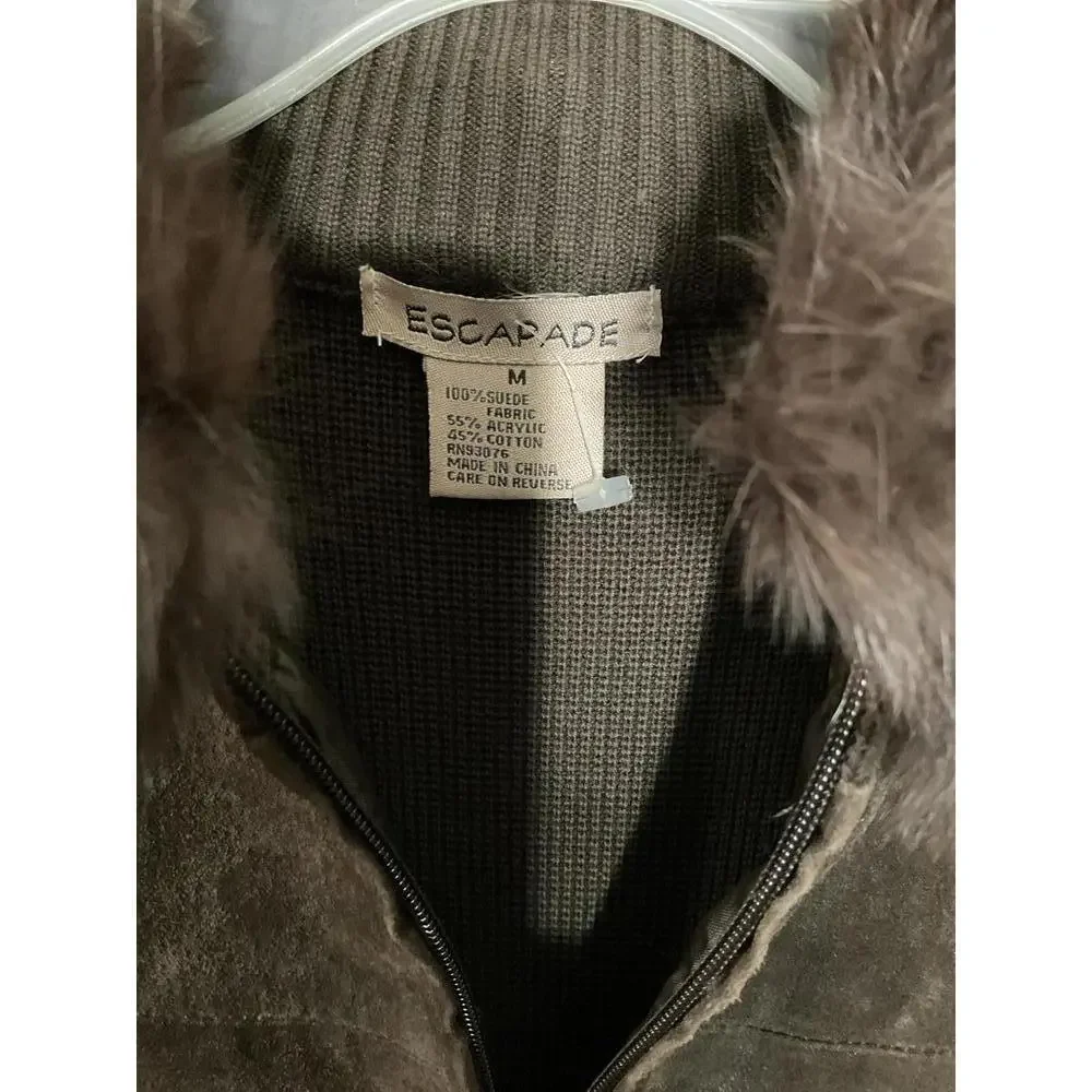 Escapade suede Medium Brown knee length jacket - Picture 5 of 10
